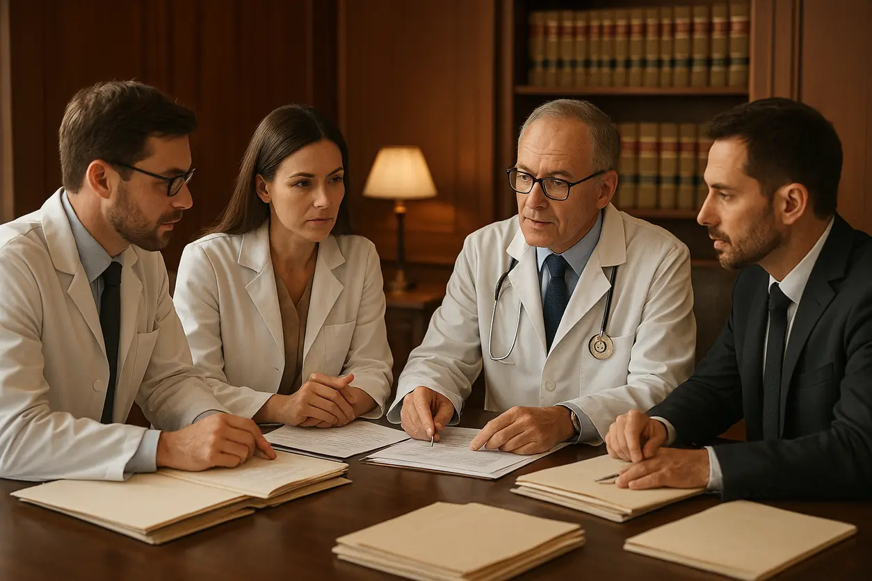 Legal consultation for medical malpractice complaint in a professional office