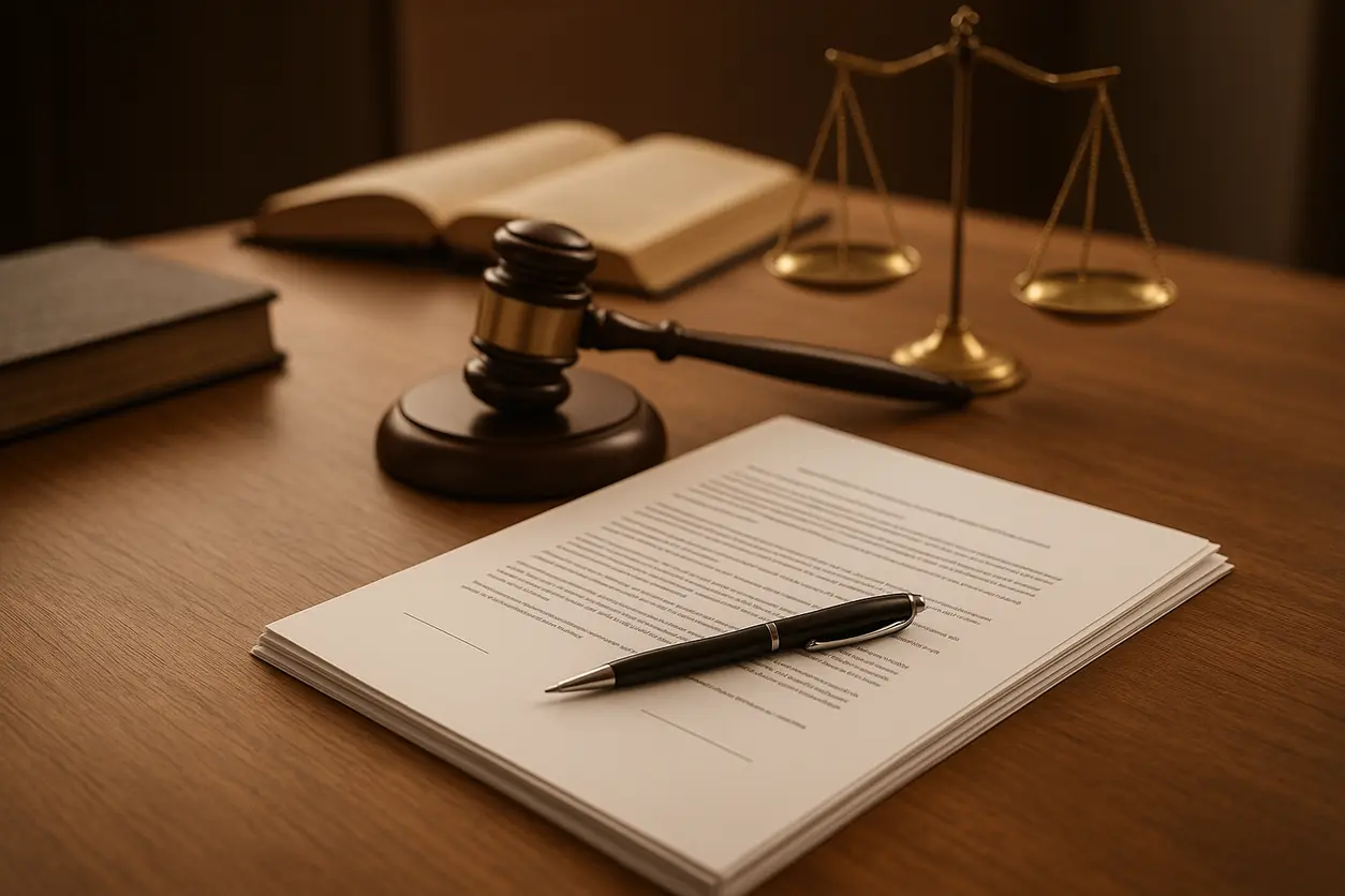 lawyer office with legal books and scales representing child custody