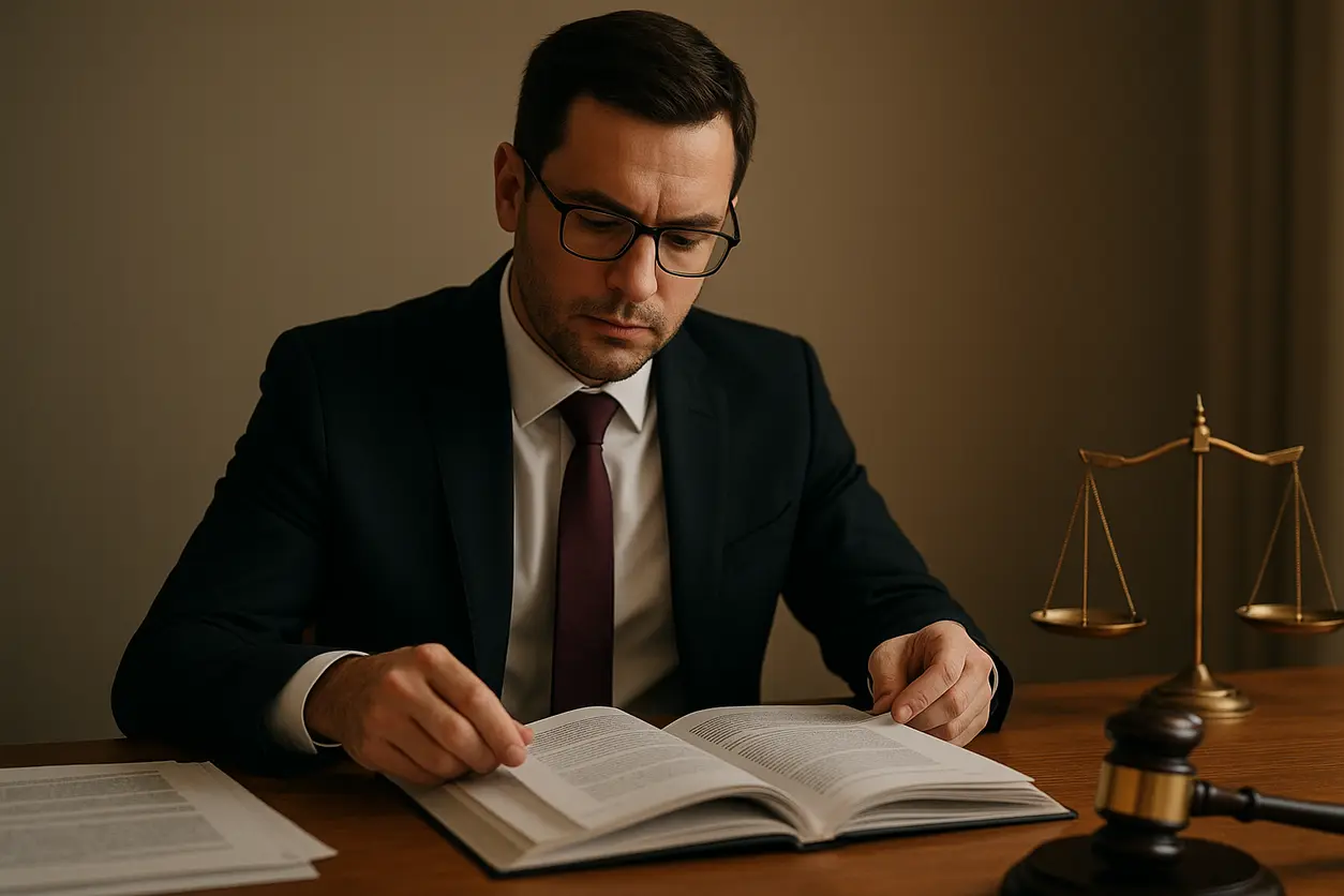 lawyer office with legal books and scales representing child custody